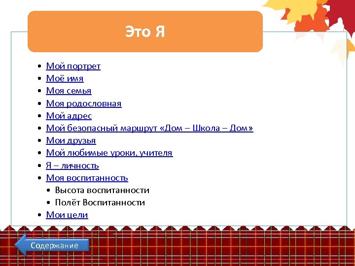 Это Я • • • Мой портрет Моё имя Моя семья Моя родословная Мой