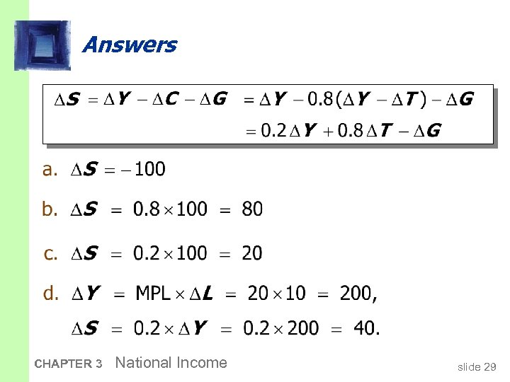 Answers CHAPTER 3 National Income slide 29 