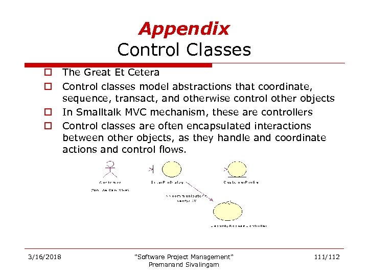 Appendix Control Classes o o 3/16/2018 The Great Et Cetera Control classes model abstractions