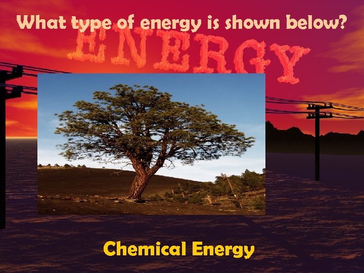 What type of energy is shown below? Chemical Energy 