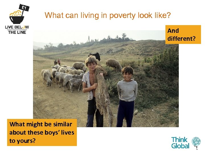 What can living in poverty look like? And different? What might be similar about