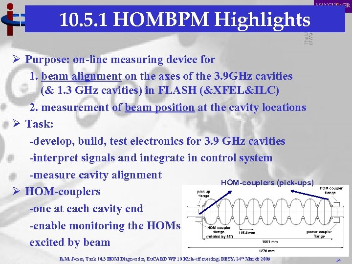 10. 5. 1 HOMBPM Highlights Ø Purpose: on-line measuring device for 1. beam alignment