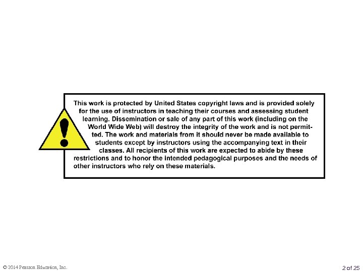 © 2014 Pearson Education, Inc. 2 of 25 