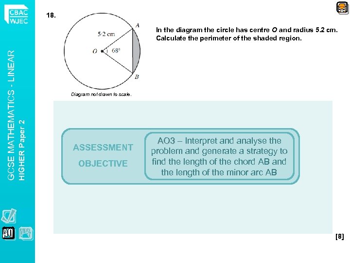18. Diagram not drawn to scale. HIGHER Paper 2 GCSE MATHEMATICS - LINEAR In