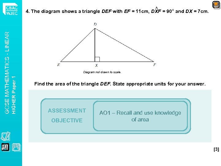 Diagram not drawn to scale. HIGHER Paper 1 GCSE MATHEMATICS - LINEAR ^ 4.