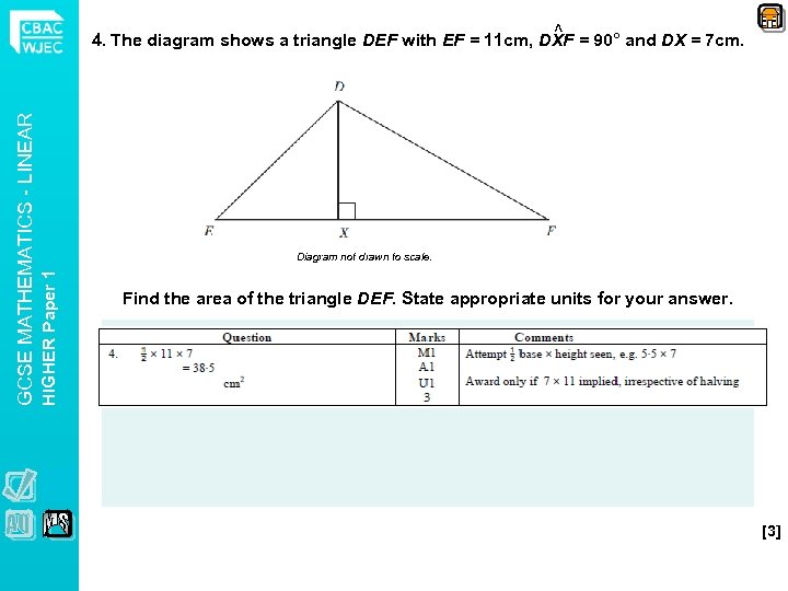 Diagram not drawn to scale. HIGHER Paper 1 GCSE MATHEMATICS - LINEAR ^ 4.
