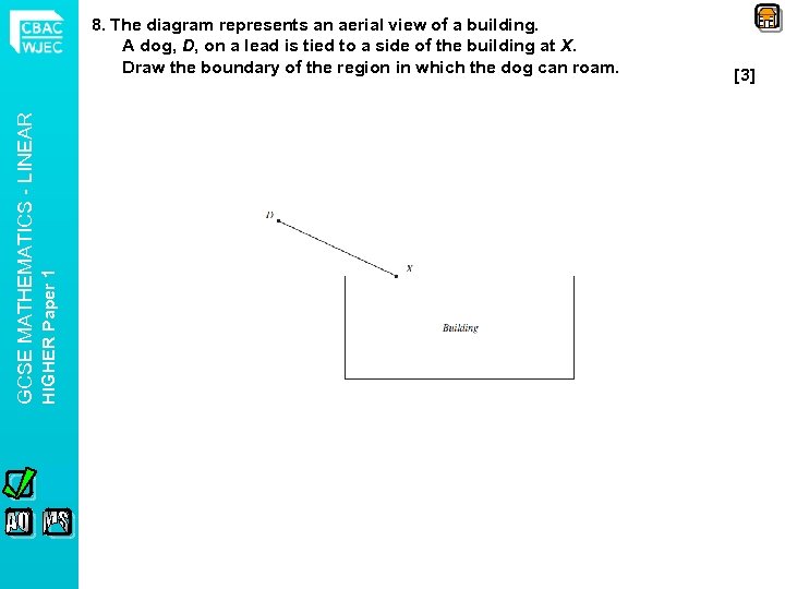 HIGHER Paper 1 GCSE MATHEMATICS - LINEAR 8. The diagram represents an aerial view