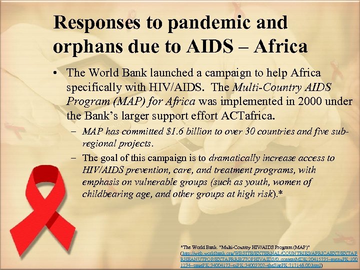 Responses to pandemic and orphans due to AIDS – Africa • The World Bank