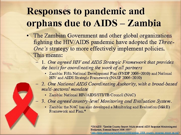 Responses to pandemic and orphans due to AIDS – Zambia • The Zambian Government