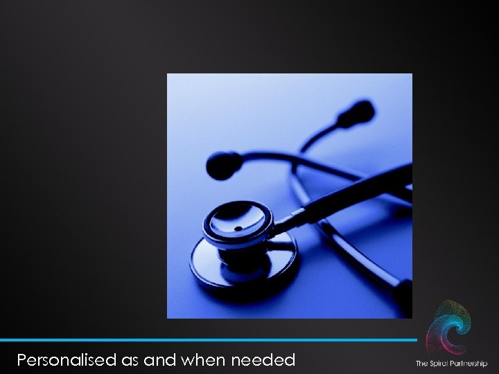 Personalised as and when needed 