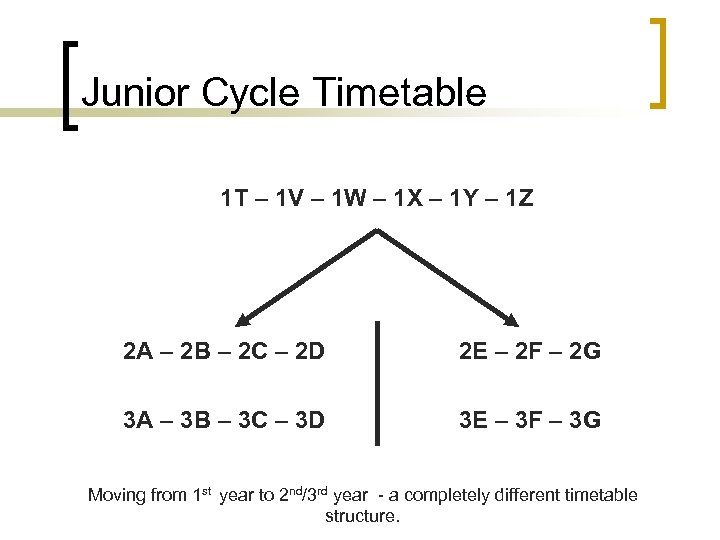 Junior Cycle Timetable 1 T – 1 V – 1 W – 1 X