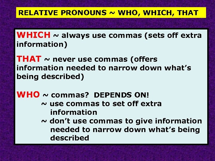 Relative pronouns презентация