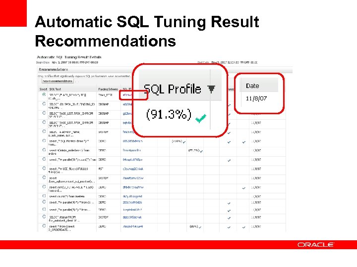 Automatic SQL Tuning Result Recommendations 