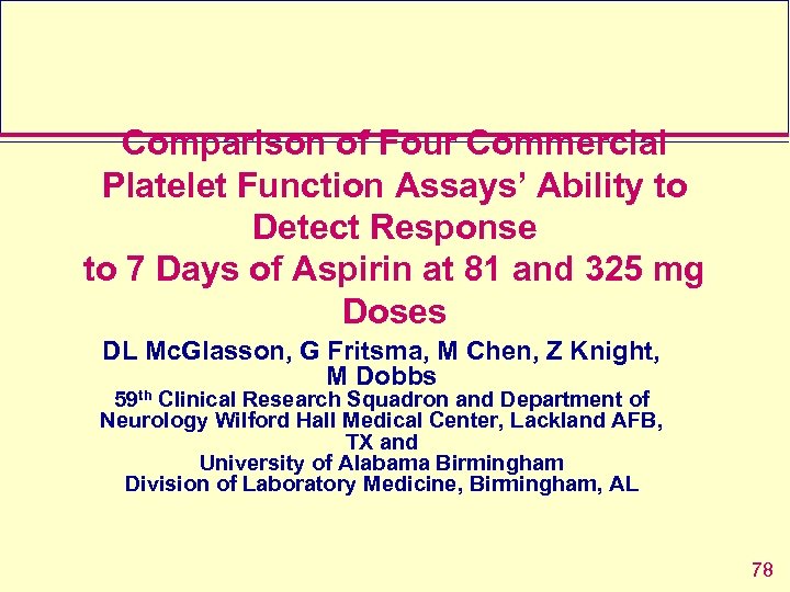 Comparison of Four Commercial Platelet Function Assays’ Ability to Detect Response to 7 Days