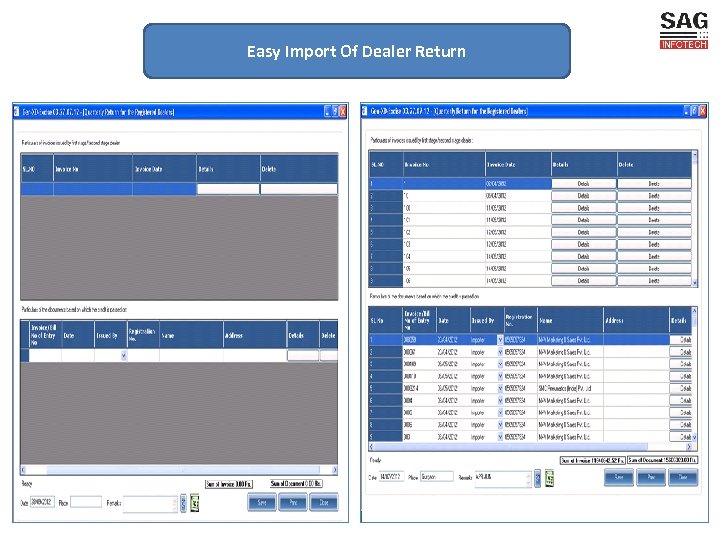 Easy Import Of Dealer Return 