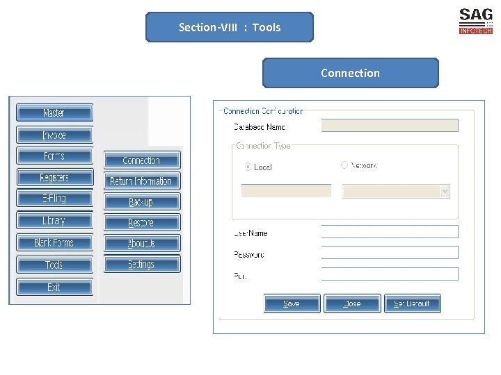 Section-VIII : Tools Connection 