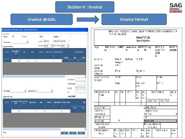 Section-II : Invoice details Invoice format 