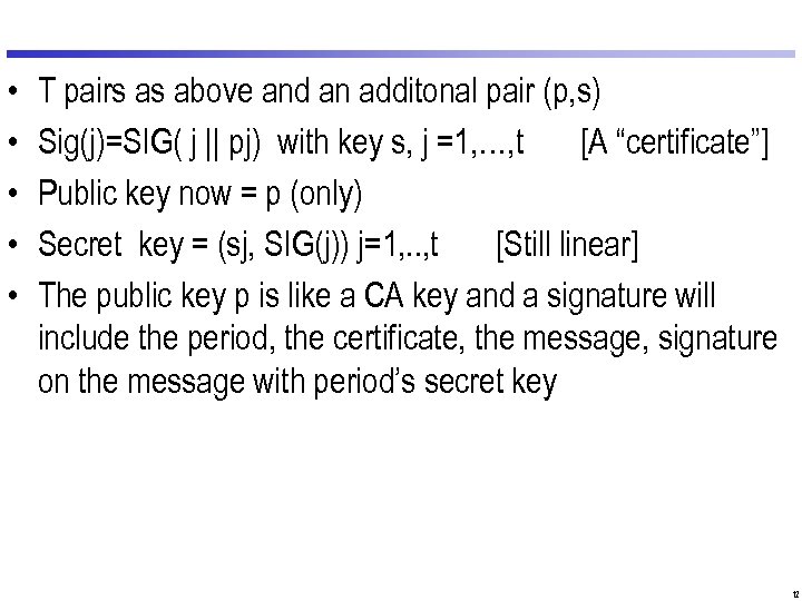  • • • T pairs as above and an additonal pair (p, s)
