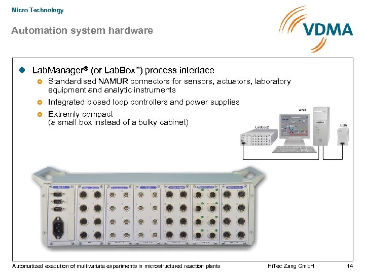 Micro Technology Automation system hardware Lab. Manager® (or Lab. Box ) process interface TM