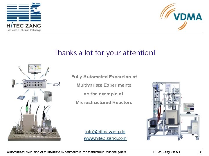 Micro Technology Thanks a lot for your attention! Fully Automated Execution of Multivariate Experiments