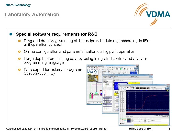 Micro Technology Laboratory Automation Special software requirements for R&D Drag and drop programming of
