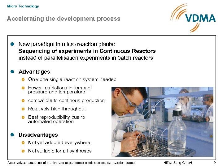 Micro Technology Accelerating the development process New paradigm in micro reaction plants: Sequencing of