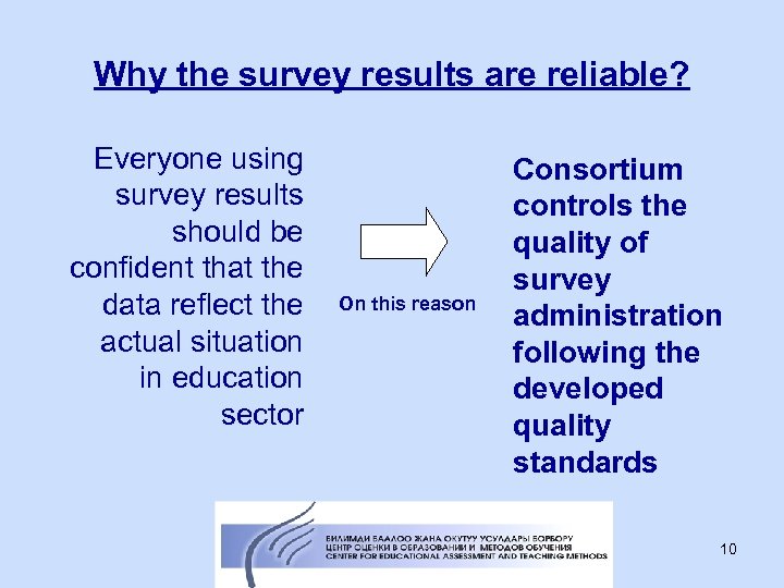 Why the survey results are reliable? Everyone using survey results should be confident that