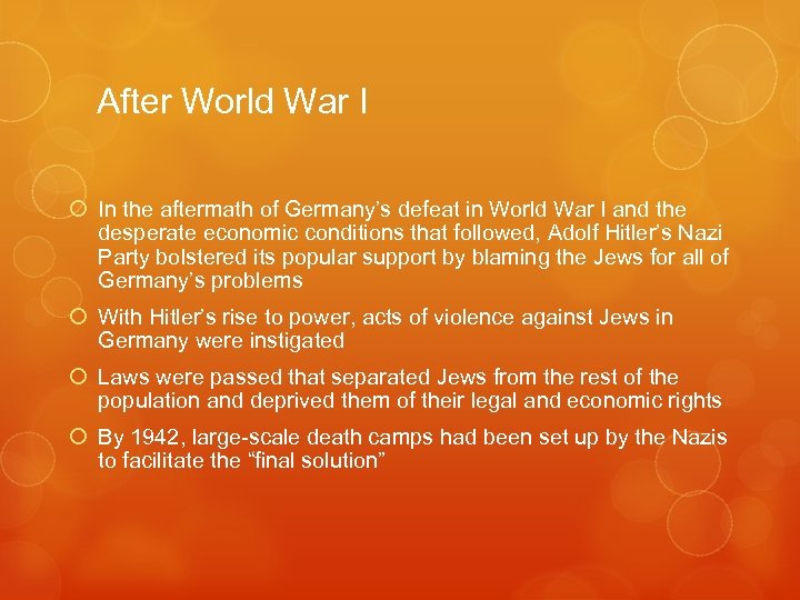 After World War I In the aftermath of Germany’s defeat in World War I