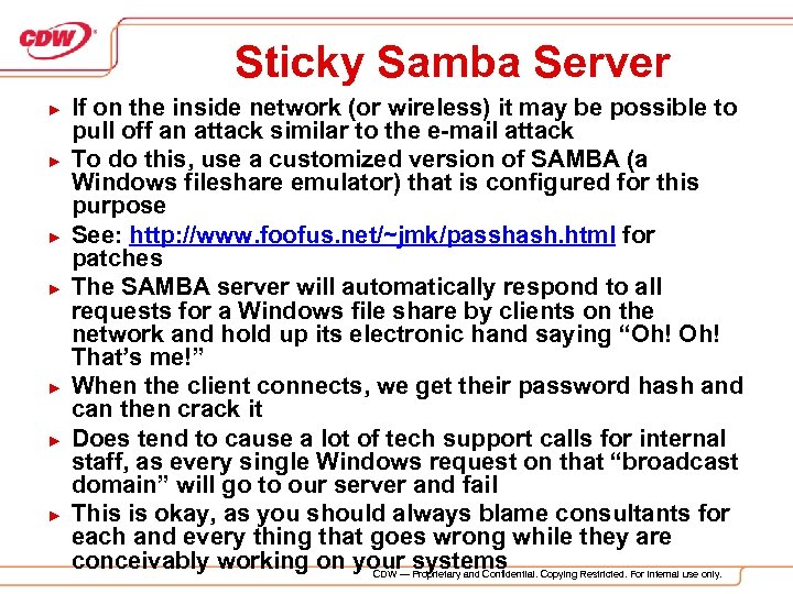 Sticky Samba Server ► ► ► ► If on the inside network (or wireless)