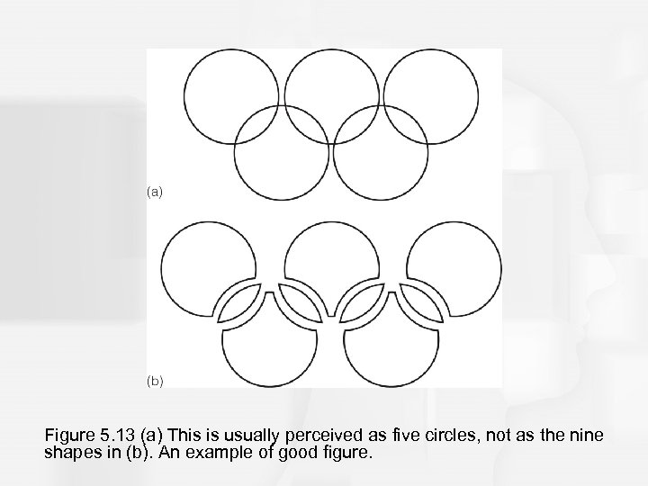 Figure 5. 13 (a) This is usually perceived as five circles, not as the