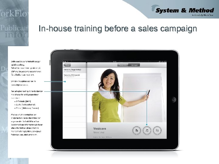 In-house training before a sales campaign 