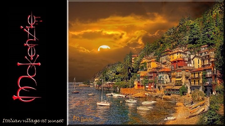 Italian village at sunset 