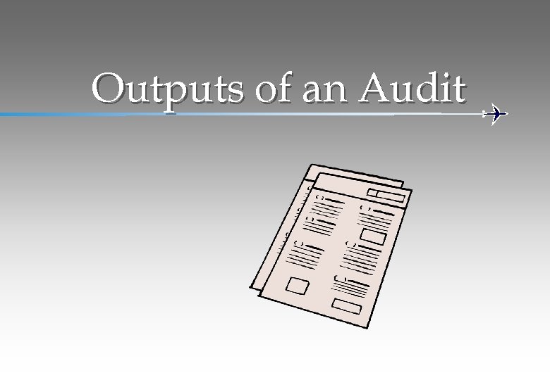 Outputs of an Audit 