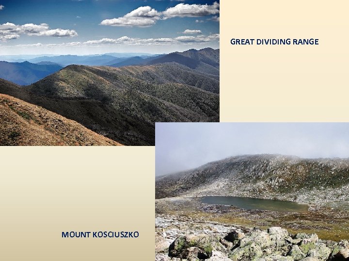 GREAT DIVIDING RANGE MOUNT KOSCIUSZKO 