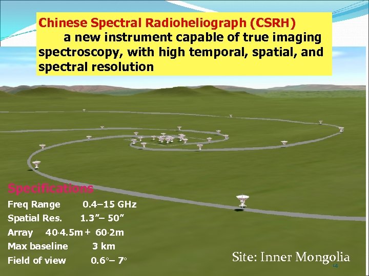 Chinese Spectral Radioheliograph (CSRH) a new instrument capable of true imaging spectroscopy, with high