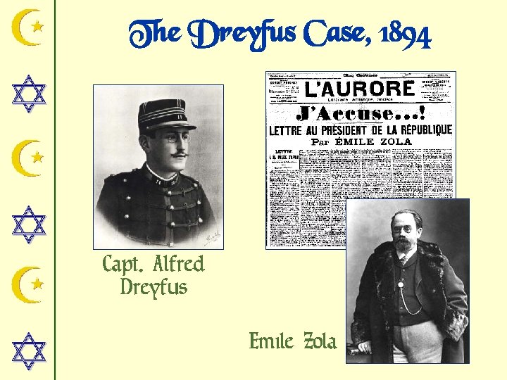 The Dreyfus Case, 1894 Capt. Alfred Dreyfus Emile Zola 