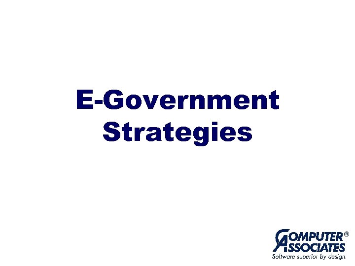 E-Government Strategies 