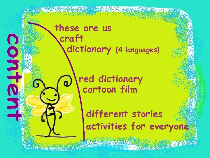 these are us craft dictionary (4 languages) red dictionary cartoon film different stories activities