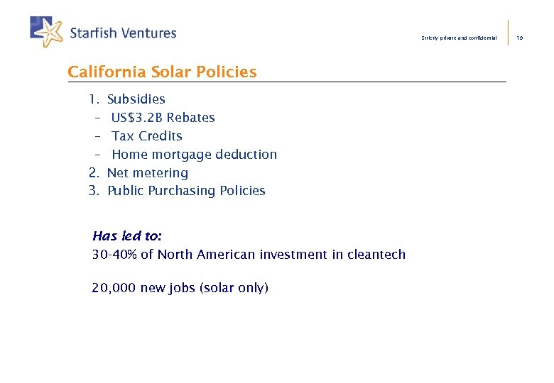 Strictly private and confidential California Solar Policies 1. – – – 2. 3. Subsidies