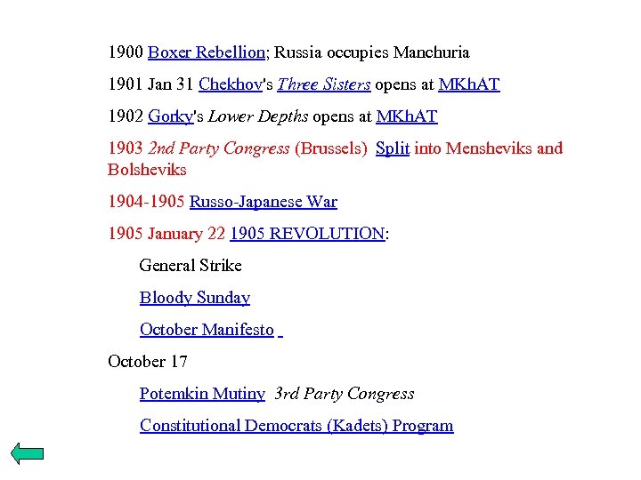 1900 Boxer Rebellion; Russia occupies Manchuria 1901 Jan 31 Chekhov's Three Sisters opens at