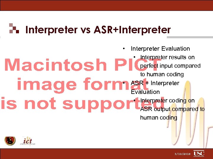 Interpreter vs ASR+Interpreter • Interpreter Evaluation • Interpreter results on perfect input compared to