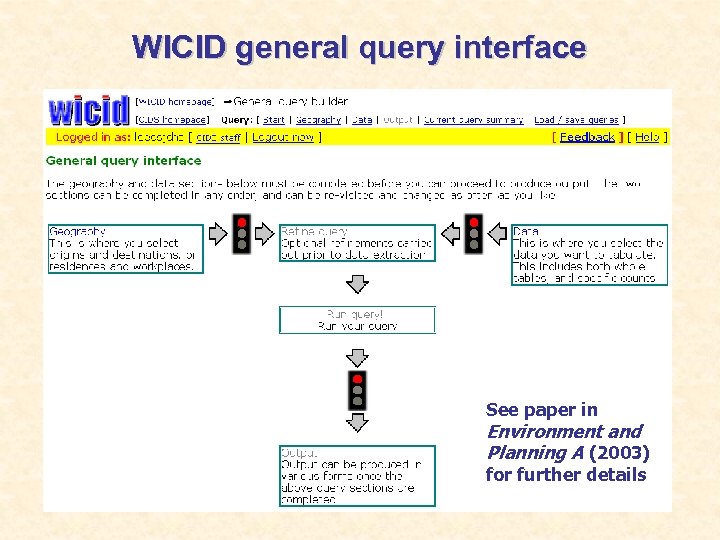 WICID general query interface See paper in Environment and Planning A (2003) for further