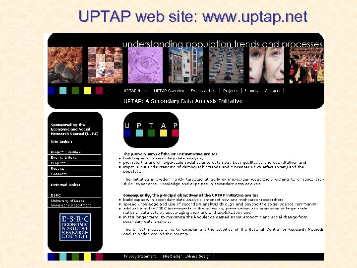 UPTAP web site: www. uptap. net 