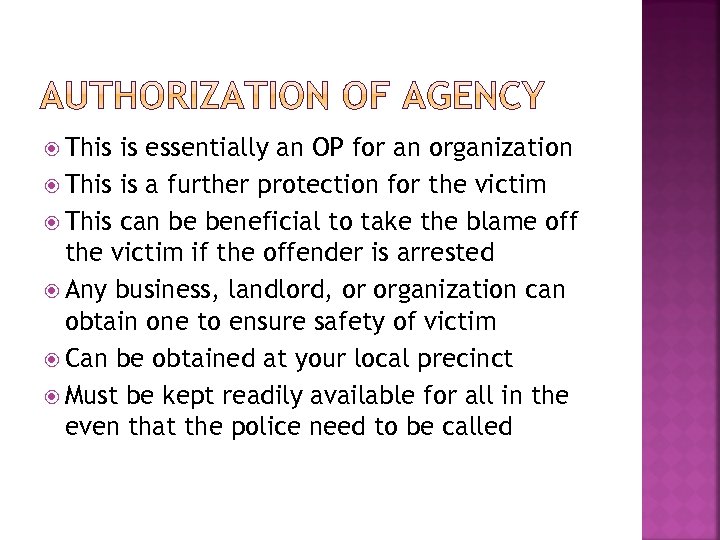  This is essentially an OP for an organization This is a further protection