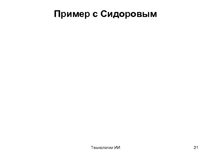 Пример с Сидоровым Технологии ИИ 21 