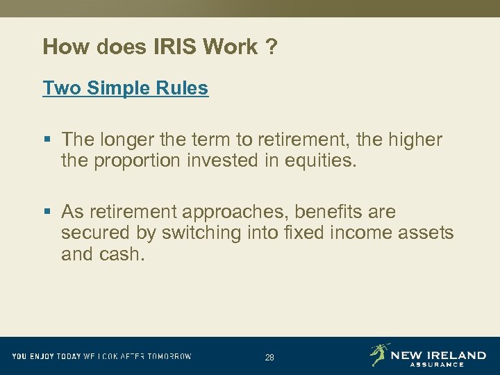 How does IRIS Work ? Two Simple Rules § The longer the term to