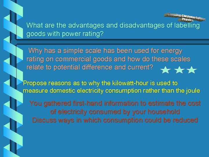 What are the advantages and disadvantages of labelling goods with power rating? Why has