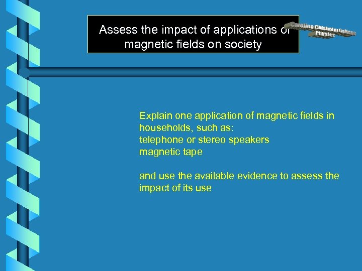 Assess the impact of applications of magnetic fields on society Explain one application of