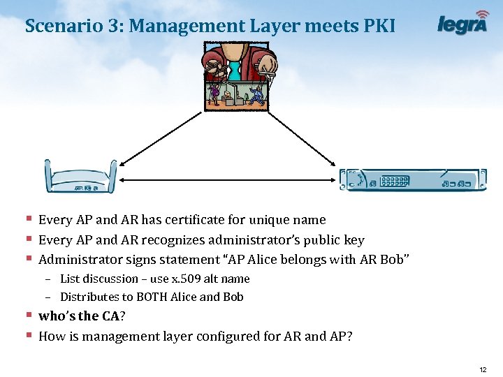 Scenario 3: Management Layer meets PKI § Every AP and AR has certificate for