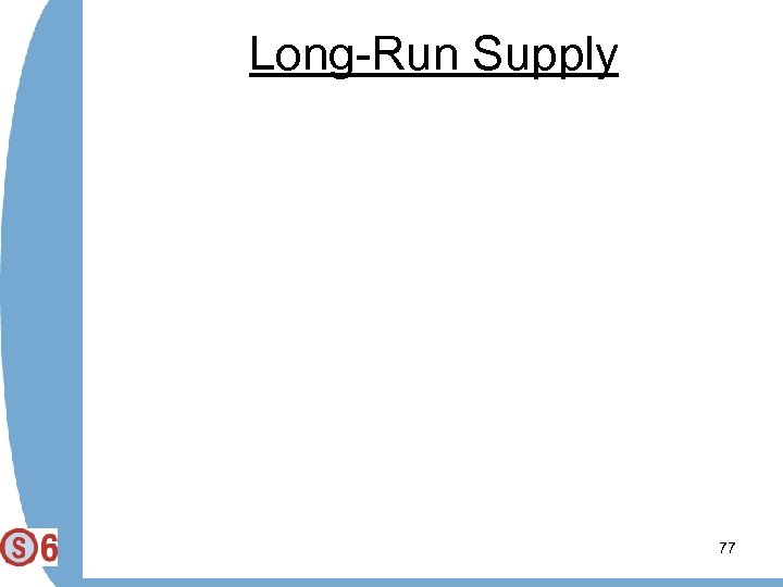 Long-Run Supply 77 
